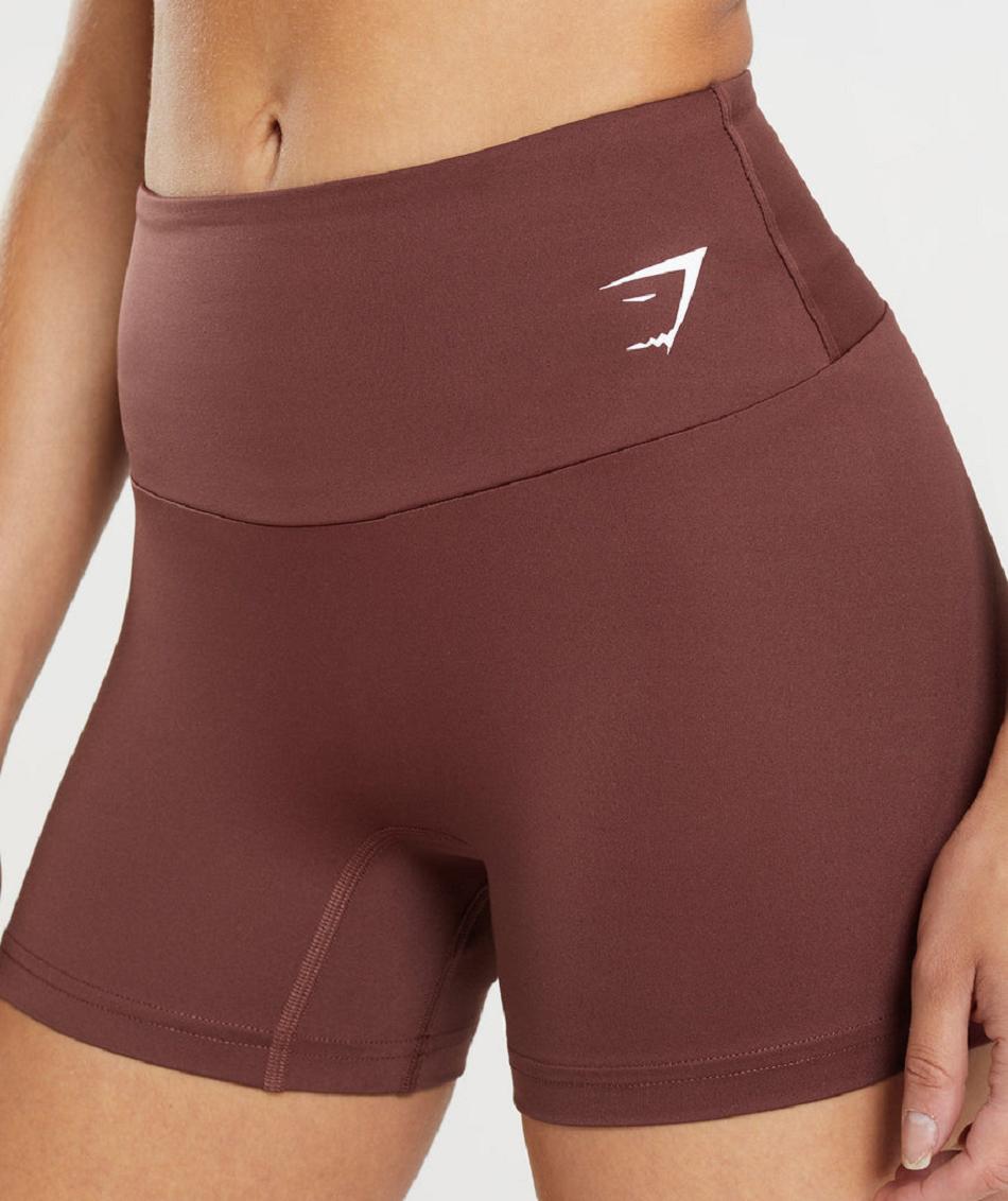 Szorty Damskie Gymshark Treningowe Różowe Brązowe | PL 2375BEX